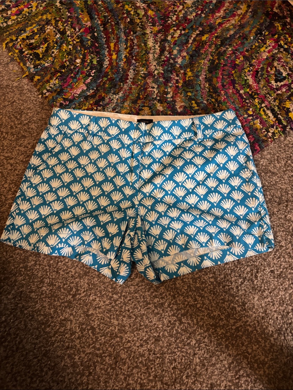 J. Crew Blue and White Printed Women's Shorts